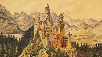 Neuschwanstein, une aquarelle d´ Adolf Hitler