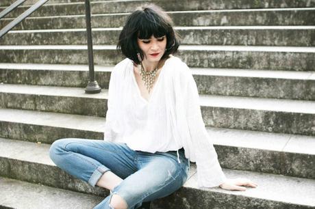 Alouane girl white blouse