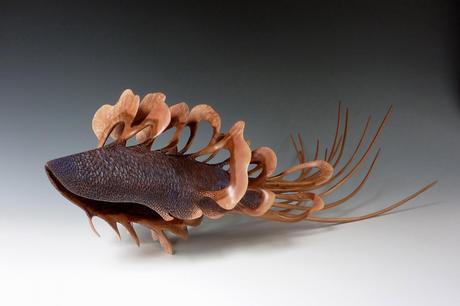 Alain Mailland – Sculpture Kind of Blue – Cornouiller – pigments