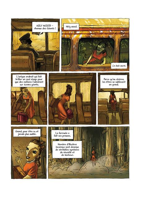 Page de Holy Wood, portrait fantasmé de Marilyn Monroe de Redolfi chez La boite à bulles