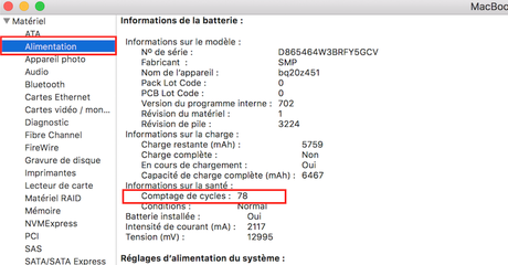 Comment savoir le nombre de cycles de la batterie de votre Mac.