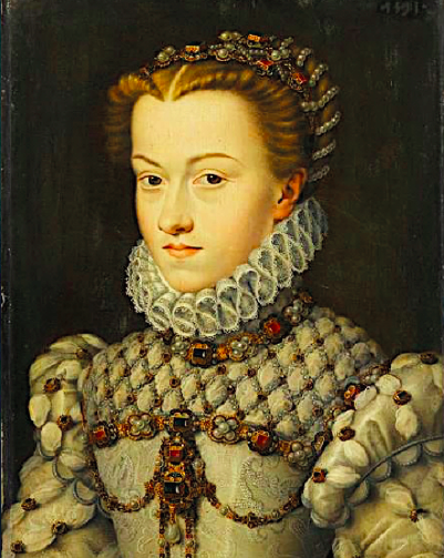 Portrait d’Elisabeth d'Autriche, épouse de Charles IX, d’après un dessin de François Clouet – Musée du Louvre