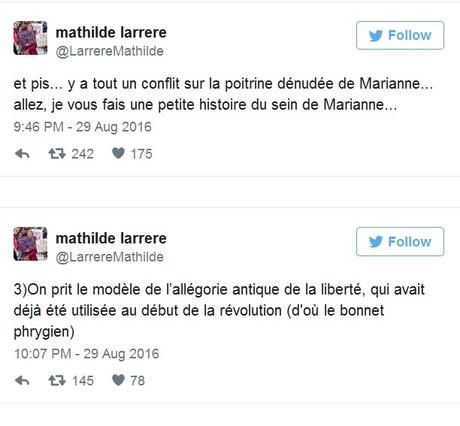 Marianne au sein nu est une allégorie