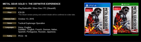Metal Gear Solid V : The Definitive Experience disponible dès cet automne