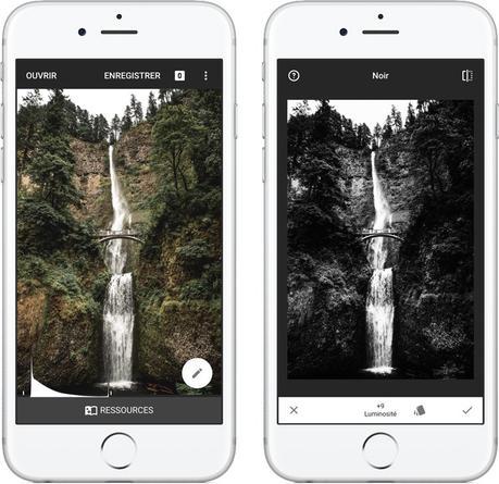 Snapseed édite les photos en RAW sur iPhone et iPad