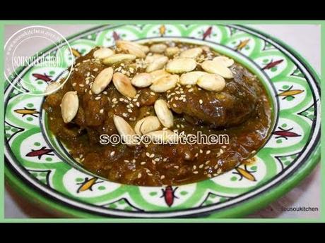 Cours de Cuisine Marocaine Mrouzia Tajine de souris d'agneau aux raisins secs