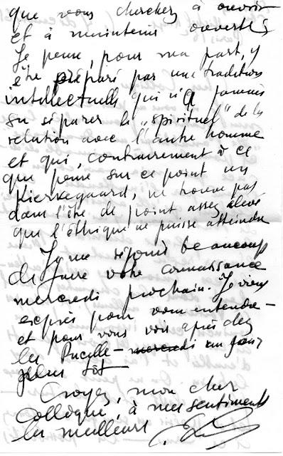 Une lettre d'Emmanuel Lévinas