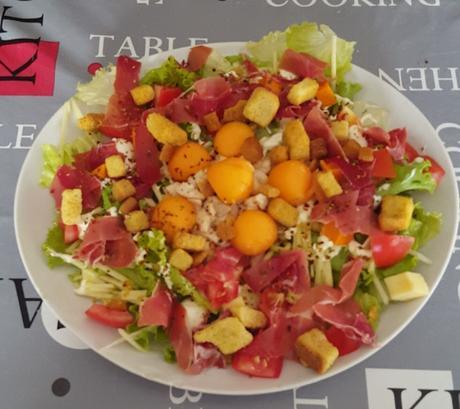 Salade de saison jambon cru melon