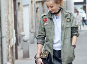 #185 Veste kaki jupe cuire