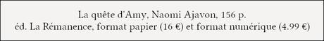 [Chronique] La quête d'Amy - Naomi Ajavon