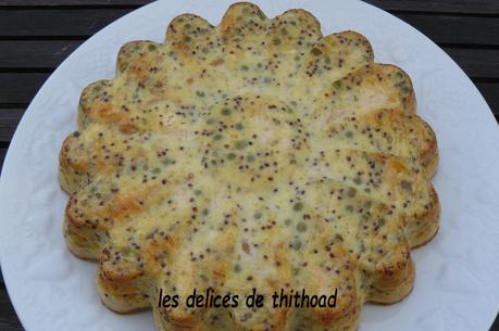 quiche sans pâte au saumon et petits pois carottes