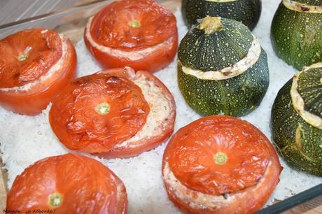 Tomates et courgettes farcies au fromage frais et maquereau2