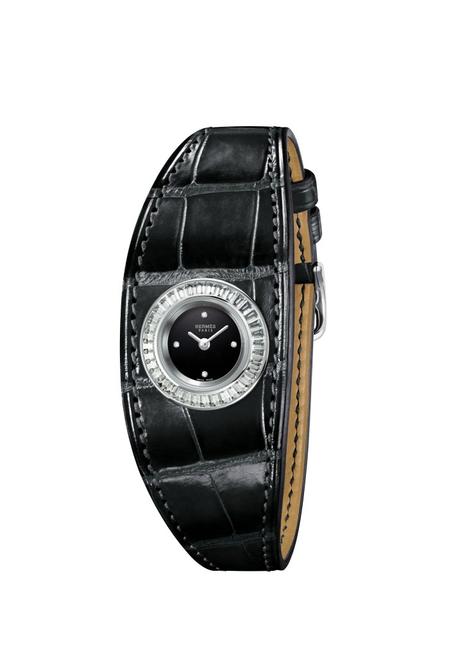 Hermes_Higlights Baselworld 2016_Faubourg Manchette Joaillerie_Pictures_Products_Faubourg Manchette Joaillerie_onyx_black alligator®Calitho