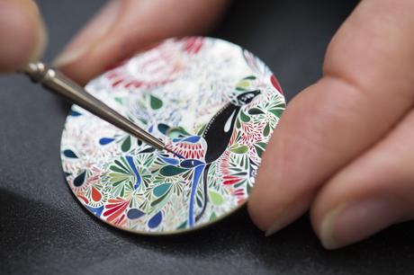 La Montre Hermes, chez Andre Martinez Cadrans en email, au Locle ce vendredi 08 janvier 2016

Photo Sandro Campardo