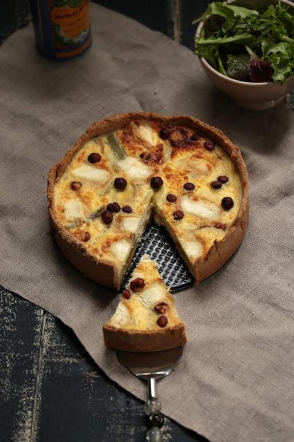 Farine épeautre , poireaux , faisselle de chèvre 