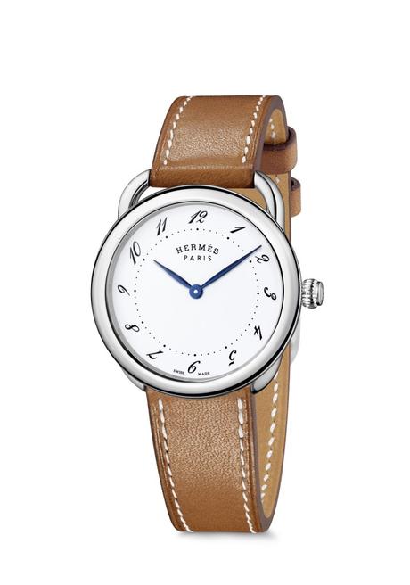 Hermes_Other new products Baselworld 2016_Arceau_Arceau 36mm_Barenia naturel-natural Barenia®Calitho