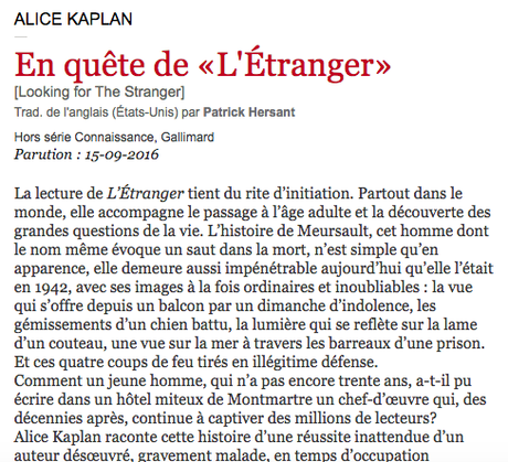 548_ Albert Camus - L'Etranger- F. INTER