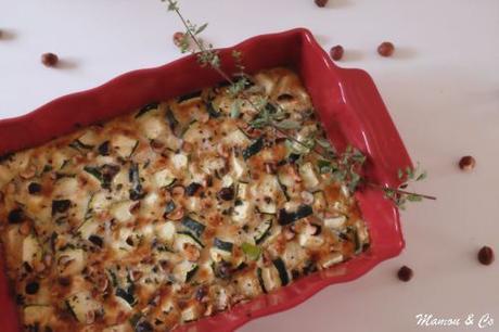 Clafoutis aux courgettes, noisettes et fromage de chèvre