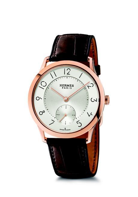 Hermes_Other new products Baselworld 2016_Slim d'Hermes_Pictures_Products_Press_Slim d'Hermes 39 manufacture-or rose-rose gold®Claude Joray