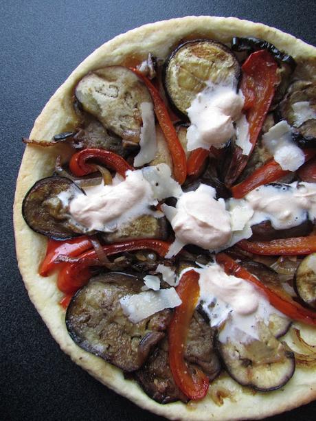 Tarte Tatin aubergine et poivron, crème au paprika. [Battle Food #45]