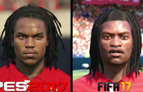 Quand on compare la modélisation des visages entre Fifa17 et PES2017