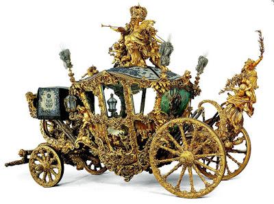 Le Roi Louis II en carrosse dans le Hofgarten vers 1870