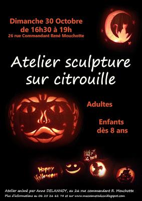 Atelier Sculpture sur citrouilles le 30 octobre 2016