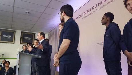 François Hollande, le président de la République, en visite au Campus Paris Kremlin-Bicêtre