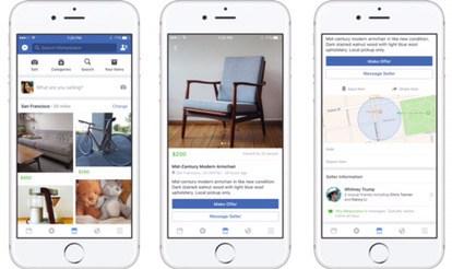 Facebook lance Marketplace, pour la vente d’objets