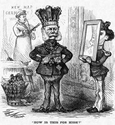 Guillaume Ier couronné empereur par le Roi Louis II de Bavière, une caricature de Thomas Nast