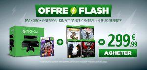 Bon Plan – Console Xbox One + Kinect +Dance Central 3 + Rare Replay + Rise of the Tomb Raider + Halo 5 + Gears of War Ultimate à 299.99€