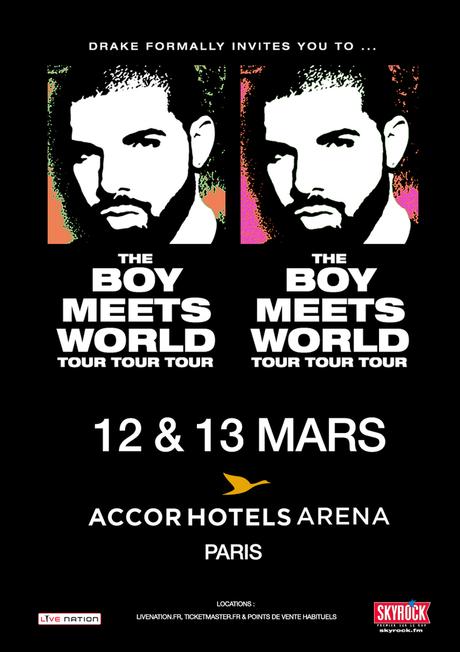 Concert - DRAKE à Paris - Tournée “Boy Meets World Tour” à l'AccorHotels Arena Paris en Mars 2017