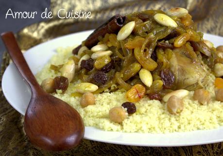 Couscous Tfaya au poulet et oignons caramelisés  Cuisine Marocaine