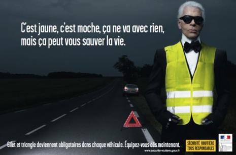 photo humour insolite Karl Lagerfeld défend le gilet jaune