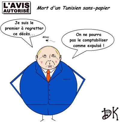 Tags : Centre de Rétention Administrative de Vincennes, mort d'un Tunisien sans-papier, Nicolas Sarkozy, politique d'immigration, Amnesty International, Droits de l'Homme, Brice Hortefeux, regularisation,misère, prison, novlangue, étranger, racisme, expulsion, dessin humour