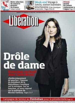 Carla Bruni dans Libération