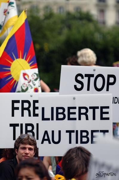 Relais de la flamme pour l'indépendance du Tibet.