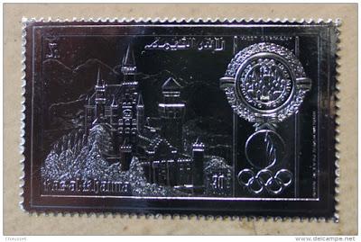 Neuschwanstein dans les timbres-postes de l'Emirat Ras al-Kaihmah  رأس الخيمة