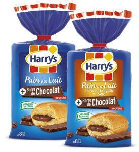Harry's présente fin 2016 deux références de pain au lait avec leur barre de chocolat. PVC : 2,59€ pour 292g.