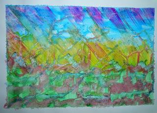 AQUARELLES SUR RECUP D'AFFICHES PLASTIFIES: EFFET YUPPO! 2016