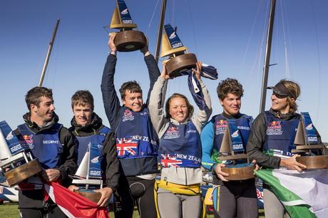 Event winners at the Red Bull Foiling Generation World Finals, at Newport, RI, USA on 23 October, 2016. // Onne van der Wal / Red Bull Content Pool // P-20161024-00417 // Usage for editorial use only // Please go to www.redbullcontentpool.com for further information. //