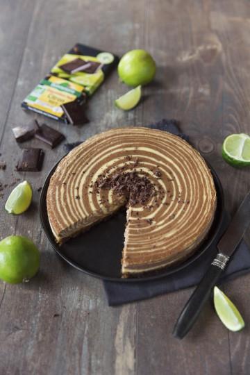 Cheesecake zébré au chocolat noir bio et citron vert
