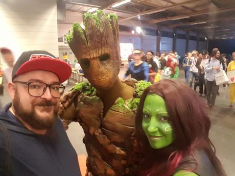 Petit selfie avec Groot et Gamorra.