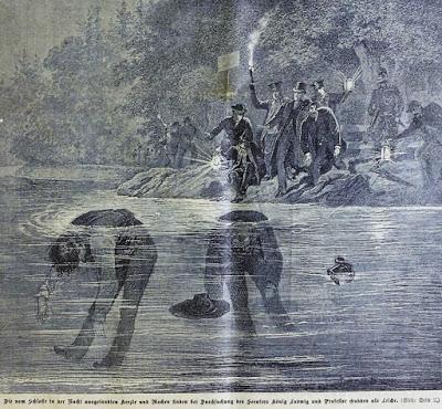 La tragédie du Roi en Bavière, en première page de Das interessante Blatt du 24 juin 1886