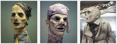 Masque de Werner Strub - série chœur des momies de Palerme (tissu) - ©photo René Funk
