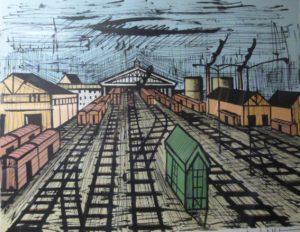 buffet-bernard-la-gare-lithographie-58-x-76-cm