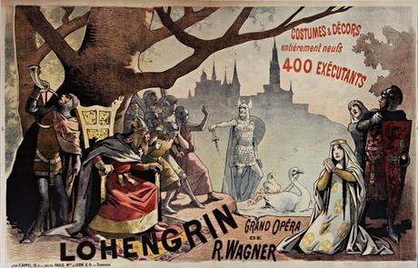 Lohengrin, grand opéra de R. Wagner, une lithographie de François Appel (1890)