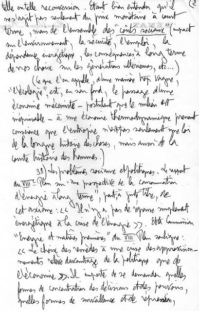 Sur l'énergie (1). Document de travail manuscrit de Roger Garaudy
