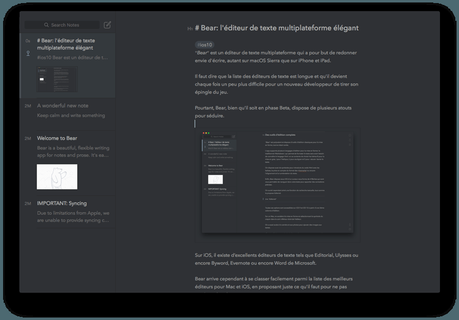 Bear l’éditeur de texte multiplateforme élégant