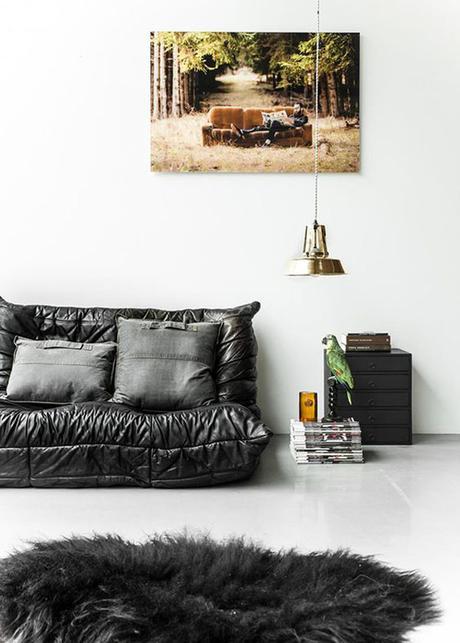 juste une touche de noir canape en cuir togo noir